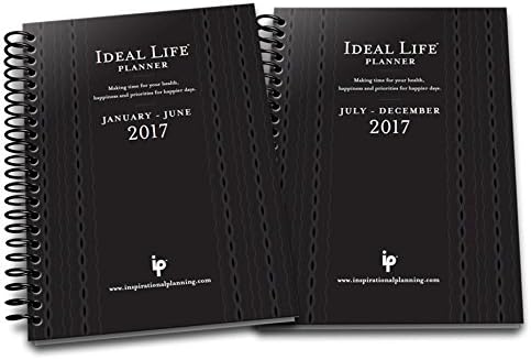 2017 Ideal LIfe Planner Black (two-6 month books) January to December with nutrition tracker
