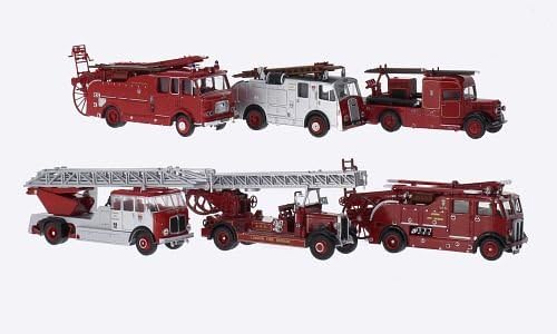 Set 6er-Set: London Fire Brigade 150th anniversary, RHD, London Fire Brigade, Model Car, Ready-made, Oxford 1:76