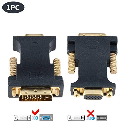 CableDeconn DVI VGA Adapter, Active DVI-D 24+1 to VGA Link Video Adapter Cable Converter for PC DVD Monitor HDTV (E0401)