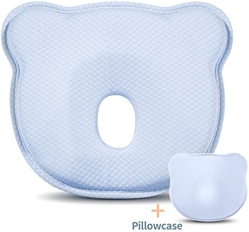 Baby Head Shaping Pillow for Newborn, Breathable Memory Foam Pillow with Removable Pillowcase for Baby and Infant Flat Head Syndrome Prevention and Head Support (Purple)