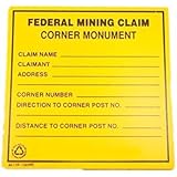 Lot of 4 Signs Federal Mining Claim Corner Monument Prospecting - Property