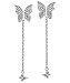 Mints Sterling Silver Butterfly Earring Cubic Zirconia Dangle Earrings Drop Jewelry for Women