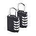 2 Pack Combination Lock, SCYA 4 Digit Pack Padlock Set for School, Employee, Gym & Sports Locker, Case, Toolbox, Fence, Hasp Cabinet Storage Locks - Zinc Alloy - Anti Rust - Weather Proof(Black)