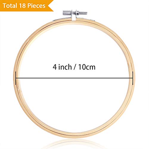 Pllieay 18 Pieces 4 Inch Embroidery Hoops Bulk Wholesale Cross Stitch Hoop Ring for Art Craft