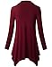 Cestyle Swing Shirt, Womens Long Sleeve Cowl Neck Flowy Shirt Casual Tunic Top Wine Large