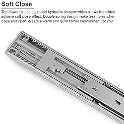 DECORITEN 6 Pair Drawer Slides Full Extension, Soft