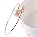 TQS Imitation Pearl Bracelet Bangle Cuff Bracelets Adjustable Plated Rose Gold Bracelet Bangles for Women