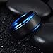 King Will Duo 10mm Black Brushed Blue Tungsten Carbide Wedding Band Ring Polish Finished Comfort Fit