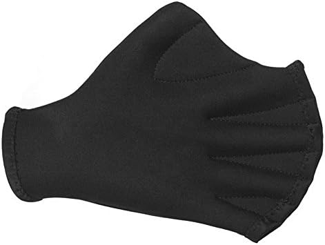 Swim Gloves, Swimming 2mm Neoprene Rubber Webbed Glove For Swimming, Black, 20 x 16cm