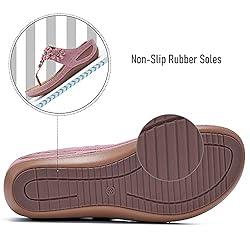 FUDYNMALC Womens Wedge Flip Flops Sandals with Arch