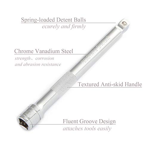 Wobble Socket Extension Bar Set 9Pcak, 1/4",3/8" and 1/2" Drive