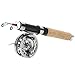 Alomejor Ice Fishing Wheel Mini Lightweight Telescopic Fishing Rod with Wooden Handle for Outdoor Ice Fishing (Ice Fishing Set Without Guides)thumb 1