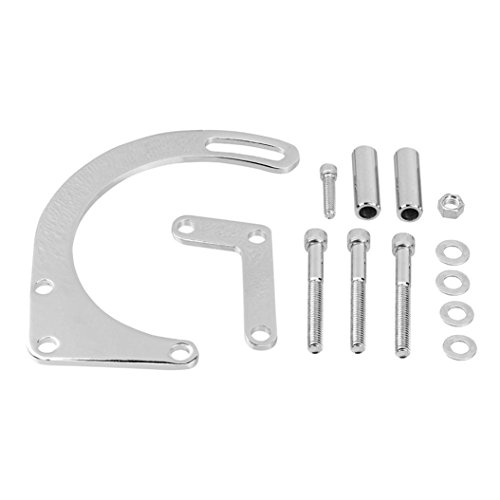 Ecosin SB Chrome Low Mount Alternator Bracket SWP SB Kit For Chevy 350 Short Water Pump