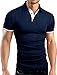 Grin&Bear Slim Fit Contrast Poloshirt Polo, Navy, M, GB160