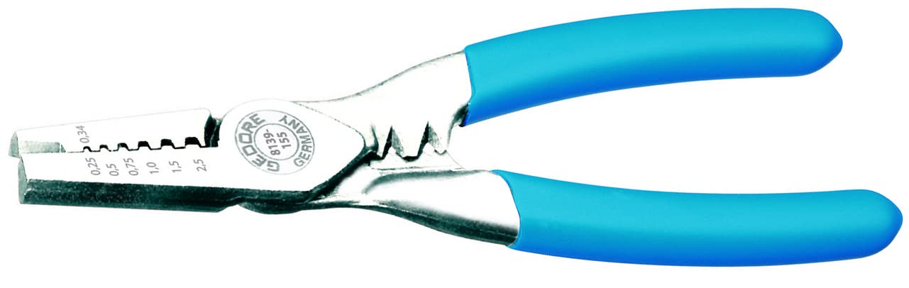 GEDORE Wire end Ferrule Pliers with Special Prism 155 mm, dip-Insulated, 1 piece, 8139-155 TC