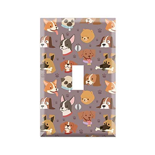 DOGS Light Switch Cover Wall Plate, DOG Graphics Wallplate