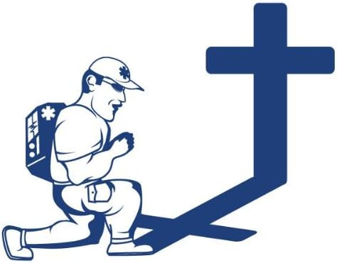 EMT/Paramedic Praying at Cross Non-Reflective Decal - Emergency Medical Decals
