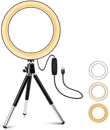 6″ Selfie Ring Light Without Phone Holder, LED Fill Light for Live Stream, Vlog, Makeup, YouTube, Camera, Photo, Video (6″ Ring Light)