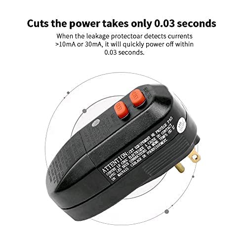 ANEKEN GFCI Replacement Plug - 15Amp Auto Reset 3-Prong Ground Fault Protection For Power Tools