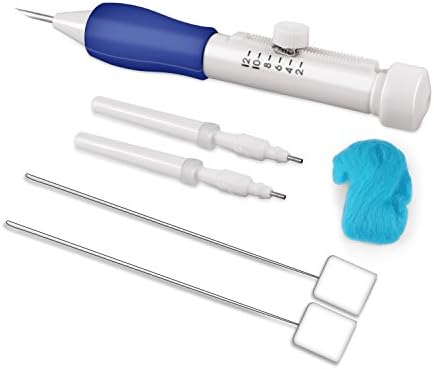 QingZ Punch Needle Kits Three Sized Sewing Embroidery Stitching Kits Tool Set with Free Wool Fiber