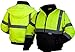 Pyramex Safety RJ3210L RJ32 Series Jackets Hi-Vis Lime Bomber Jacket with Quilted Lining - Size Large