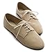 Ollio Women's Ballet Flat Shoe Faux Suede Lace up Oxford