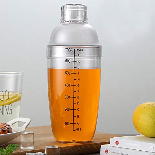 MotBach Cocktail-Shaker aus Kunststoff, 700 cc/680 ml, transparenter Bar-Shaker mit Skala, Milch, Tee, Cocktail-Shaker… – Bild 4