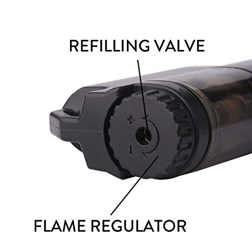 JETPRO Butane Torch Lighter 4 Jet Flames Cigar Lighter Refillable Gas Fuel Butane Lighter with Butane Window