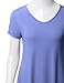 TWINTH Basic Tunic Top Plus Size Short Sleeve V-Neck Violet XL