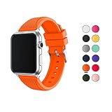Apple Watch Band, Enow Soft Silicone Replacement Sports Wristband Strap for 42mm Apple Watch Series 3 Series 2 Series 1 Sport and Edition, Orange