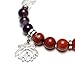 Jovivi 7 Chakras Gemstone Yoga Meditation Healing Balancing Round Stone Beads Stretch Bracelet with Lotus Charm