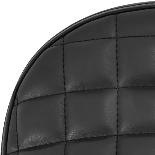 TUINCYN Leather Motorcycle Solo Seat Kit with Spring Soft Comfortable Black Motorbike Rear Pad Saddle with Square Pattern for Harley Davidson Sportster Bobber Chopper Honda Yamaha Kawasaki(1 Piece)