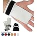 KAYANA 2 Hole Leather Gymnastics Hand Grips - Palm Protection and Wrist Support for Cross Training, Kettlebells, Pull ups, Weightlifting, Chin ups, Workout, & Exercise (White, Large)