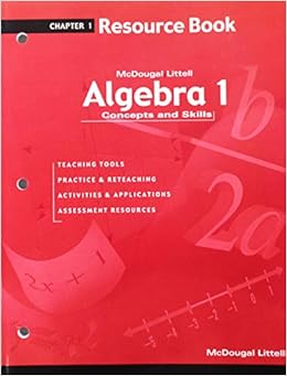  Algebra 1 Concepts And Skills Resource Book Chapter 1 9780618078516 Mcdougal Littel Books