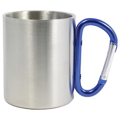 Outdoor rx stainless steel carabiner mug (blue, 8-ounce…