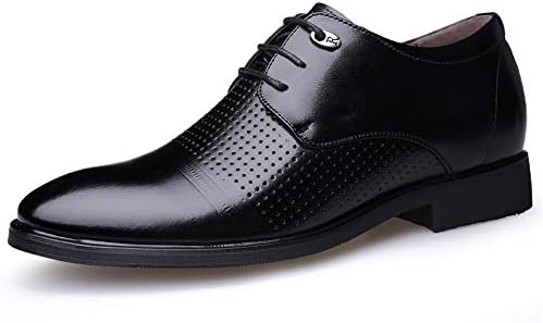 DADIJIER Men's Perforated Captoe Oxfords Lace up Style Microfiber Leather Business Formal Height Increasing Elevator Shoes Abrasion Resistant