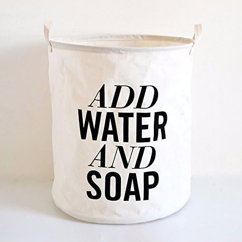 Right Options Designer Laundry Hamper, Linen Fabric Funny English Letters Organizer Basket(Add Water)