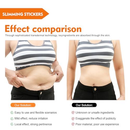 30 Natural Slimming Navel Patches - Abdominal Patch Burns Fat and Reduces Waist, Easy Application Treatment for Shaping Abdomen and Belly
