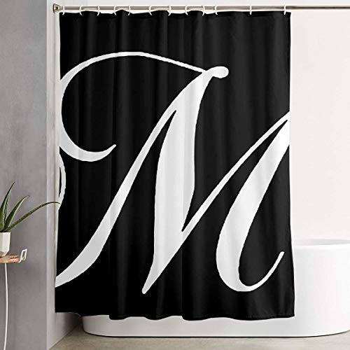 Ikejsne Shower Curtain Liner With Hooks Extra Long Black And White