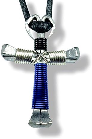 Multi-Colored Horseshoe Nail Crosses - You Pick Colors! (Black/Silver/Blue)