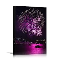 Canvas Wall Art Building Cityscape Cityscape Colorful Contemporary Multicolor Neon Photography Places - 12x18 inches