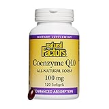 Natural Factors - Coenzyme Q10 100mg, Antioxidant Support with Enhanced Absorption, 120 Soft Gels
