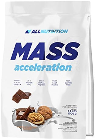 ALLNUTRITION Mass Acceleration Protein Carbohydrate Complex Training Bodybuilding (1000g Nougat)