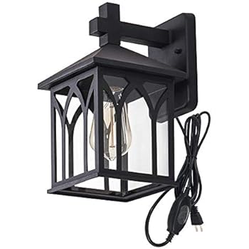 outdoor plug light mount lantern indoor fixture lights exterior downward ul desigh shade listed finish clear traditional glass