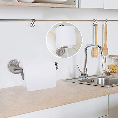 Toilet Paper Towel Holders， Paper Towels Rolls - Bathroom Tissue Holderfor Kitchen,Paper Towels Bulk- Self-Adhesive Under Cabinet,Both Available in Adhesive and Screws