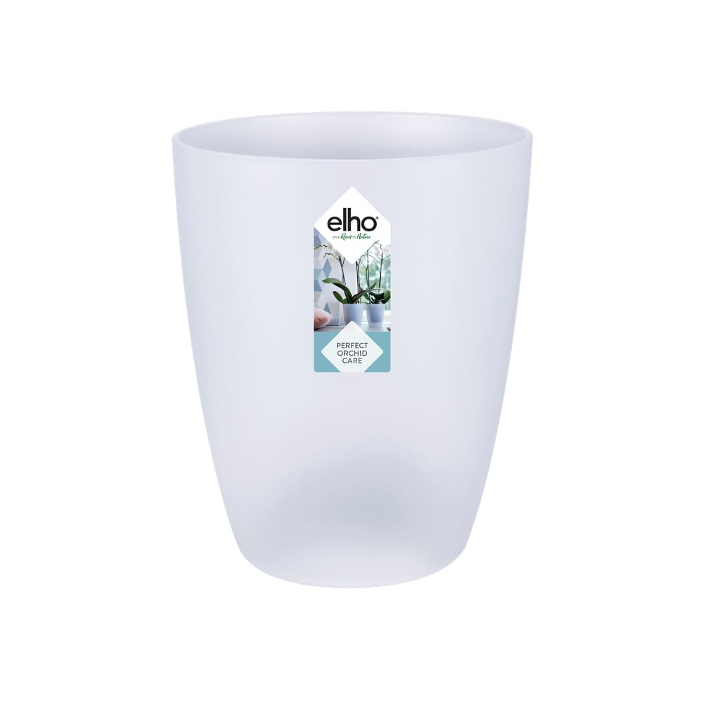 elho Brussels Orchid High 12.5 - Flower Pot for Indoor - 100% Recycled Plastic - Ø 12.5 x H 15.5 cm - Transparent/Transparent