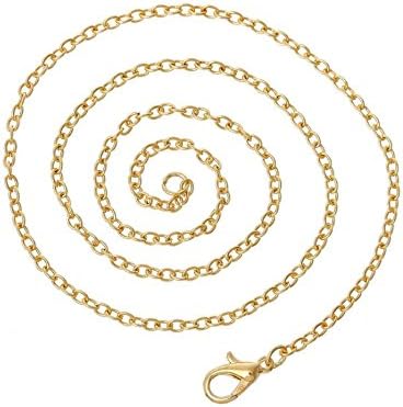 Gold or Silver Plated Cable Link Chain Necklace Jewelry Supplies