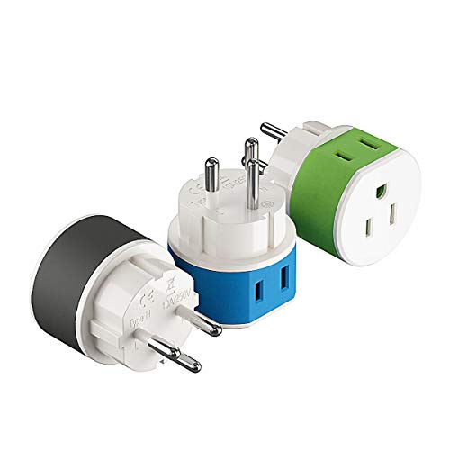 OREI Israel, Palestine Power Plug Adapter with 2 USA Inputs Travel 3
