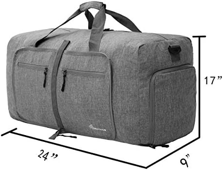 Duffel Bag 60L Packable Duffle Bag with Shoes Compartment Unisex Grey Travel Bag Water-Resistant Duffle Bag 2 Duffel Bag 60L Packable Duffle Bag with Shoes Compartment Unisex Grey Travel Bag Water-Resistant Duffle Bag