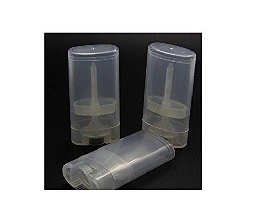 10Pcs 15ml 0.5oz Empty Refillable Oval Plastic Lip Gloss Balm Tube Bottle DIY Lipstick Deodorant Crayon Chapstick Container Vials Holder Case (Clear)